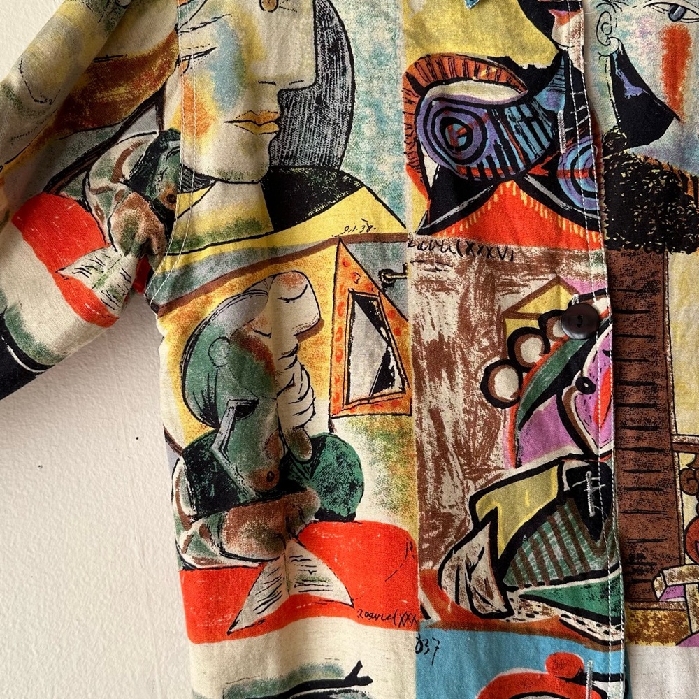 Vintage Kaktus Picasso Linen Jacket - M - Picture 4 of 16